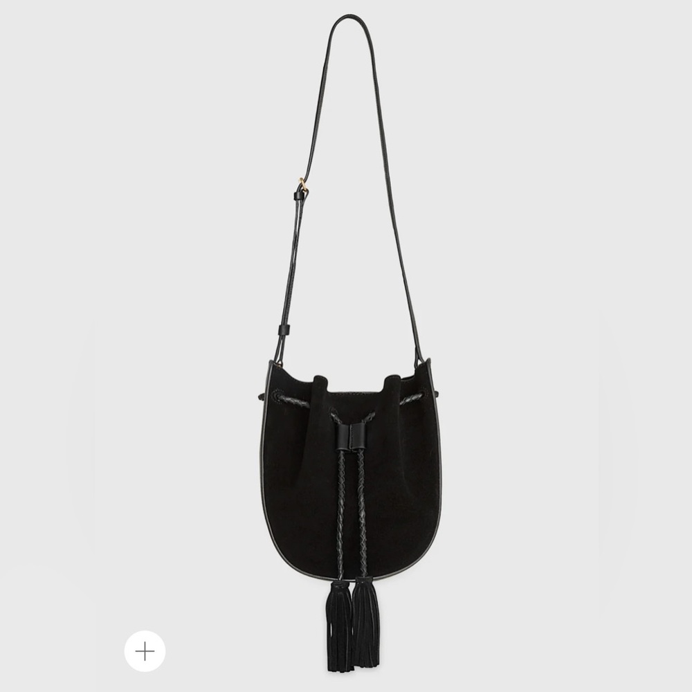 Rebecca Minkoff Suede Black Lulu Crossbody Bag - Picture 13 of 14